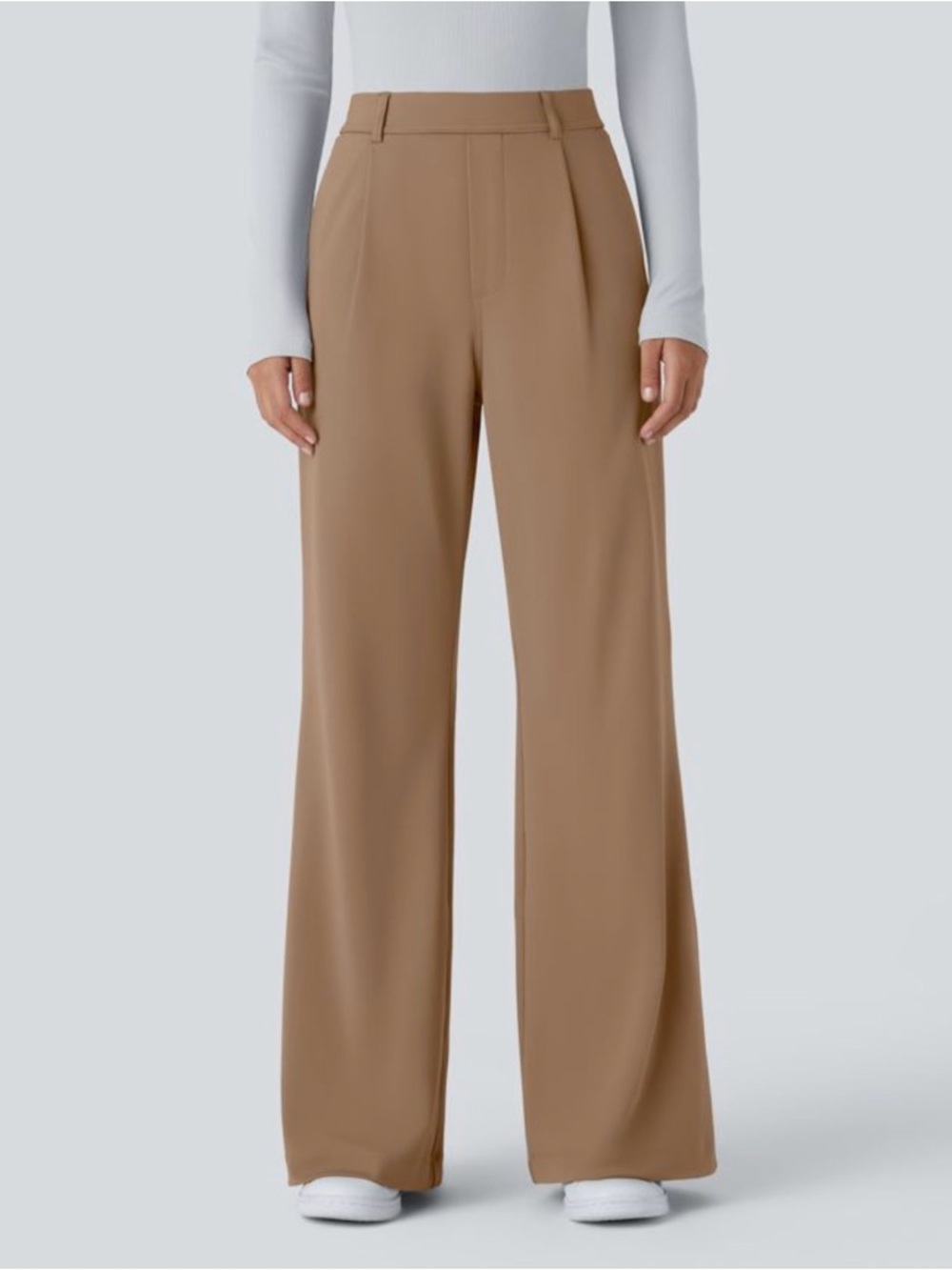 INC International Concepts Wide-Leg Trousers in Camel